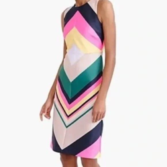 NWT-2-J.Crew Pop-stripe dress